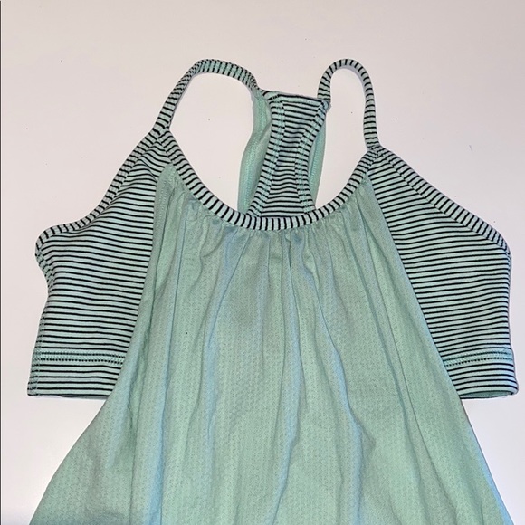 Lululemon Mint green and black striped bra tank - Picture 5 of 7